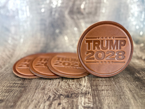 "TRUMP 2028" Leather Drink Coaster Set (Set of 4)