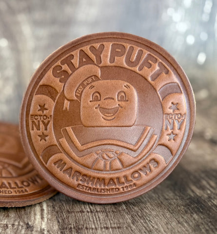 "STAY PUFT" Ghostbusters - Leather Coaster Set (Set of 4)