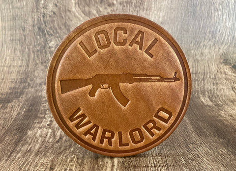 LOCAL WARLORD (AK-47 EDITION) Leather Coaster Set (Set of 4)