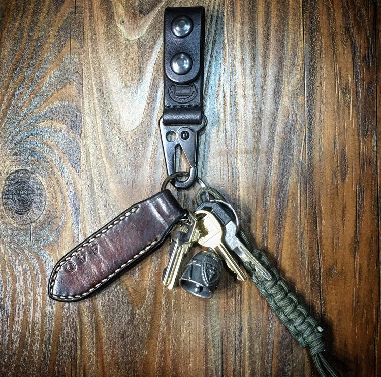 Leather Keychain Belt Clip Everyday Carry Leather Key Holder Brown Leather  Belt Key Holder Horween Leather English Tan 