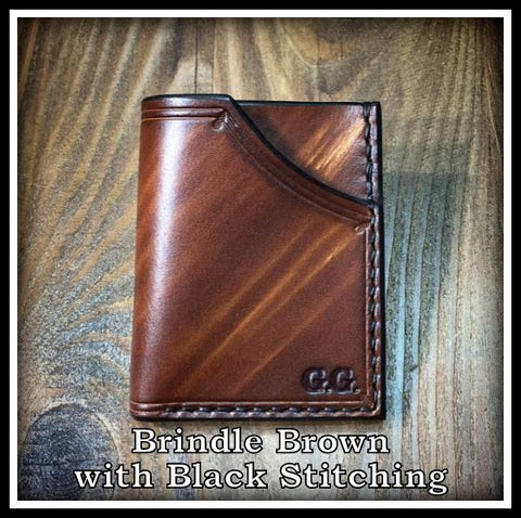 Handmade full grain cowhide Leather Minimalist Front Pocket Wallet MADE IN THE USA personalized with initials