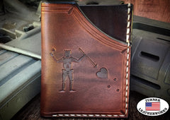 Handmade full grain cowhide Leather Minimalist Front Pocket Wallet BLACKBEARD MADE IN THE USA