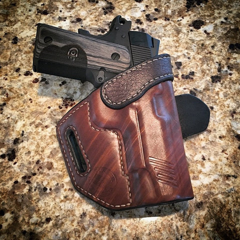 Custom Leather Holster for 1911 handgun pistol compact ultra government .45acp .45 colt kimber sig