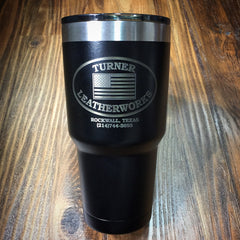 Stainless Steel Tumbler with Turner Leatherworks Logo (30 ounce)