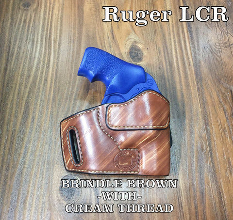 Custom leather holster for ruger lcr revolver concealed carry owb