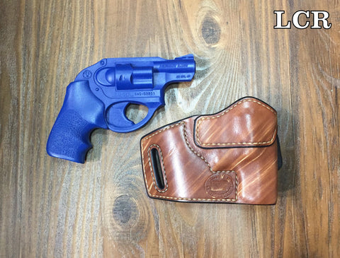 Custom leather holster for ruger lcr revolver concealed carry owb