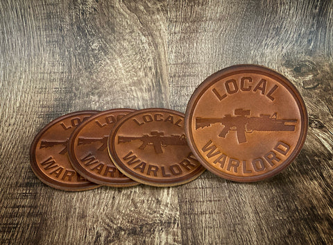 "LOCAL WARLORD" (M4 M203 Edition) - Leather Coaster Set (Set of 4)